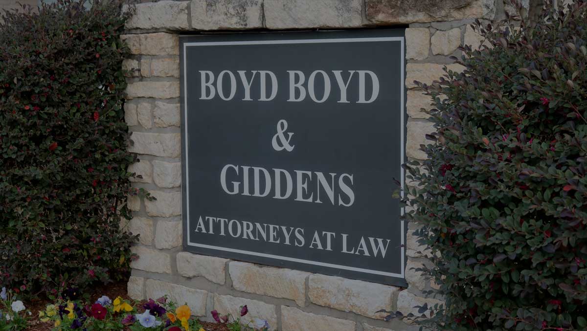 Boyd Boyd & Giddens attorneys at Law firm sign